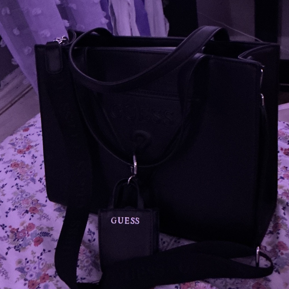 Guess Black Handbag with Detachable Strap